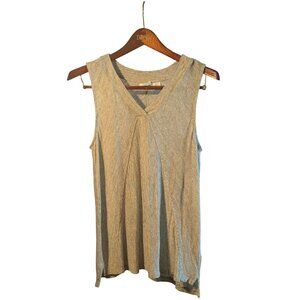 Sigred Olsen 100% Linen Casual Shirt White and Grey Tank Top